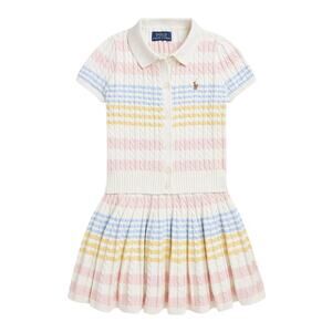 Polo Ralph Lauren Pink Cotton Striped Cable Knit Sweater Set Size 3